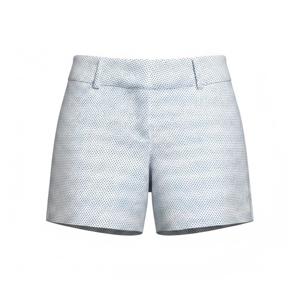 Adidas Golf Shorts Womens Blue White Geometric Square Print Flat Front Size 10